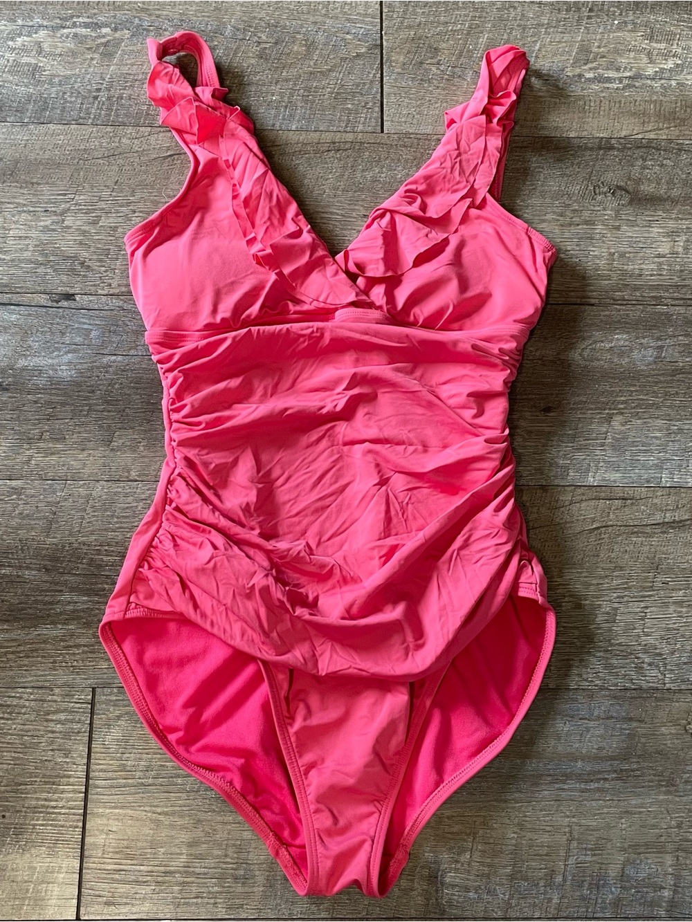 Lauren Ralph Lauren Pink Ruffle One Piece Swimsuit